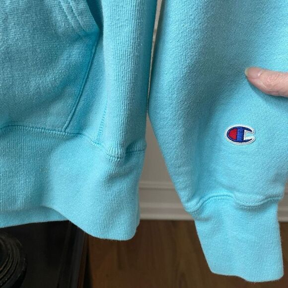 Champion Light Blue Pullover Hoodie Sweatshirt S - Picture 6 of 7